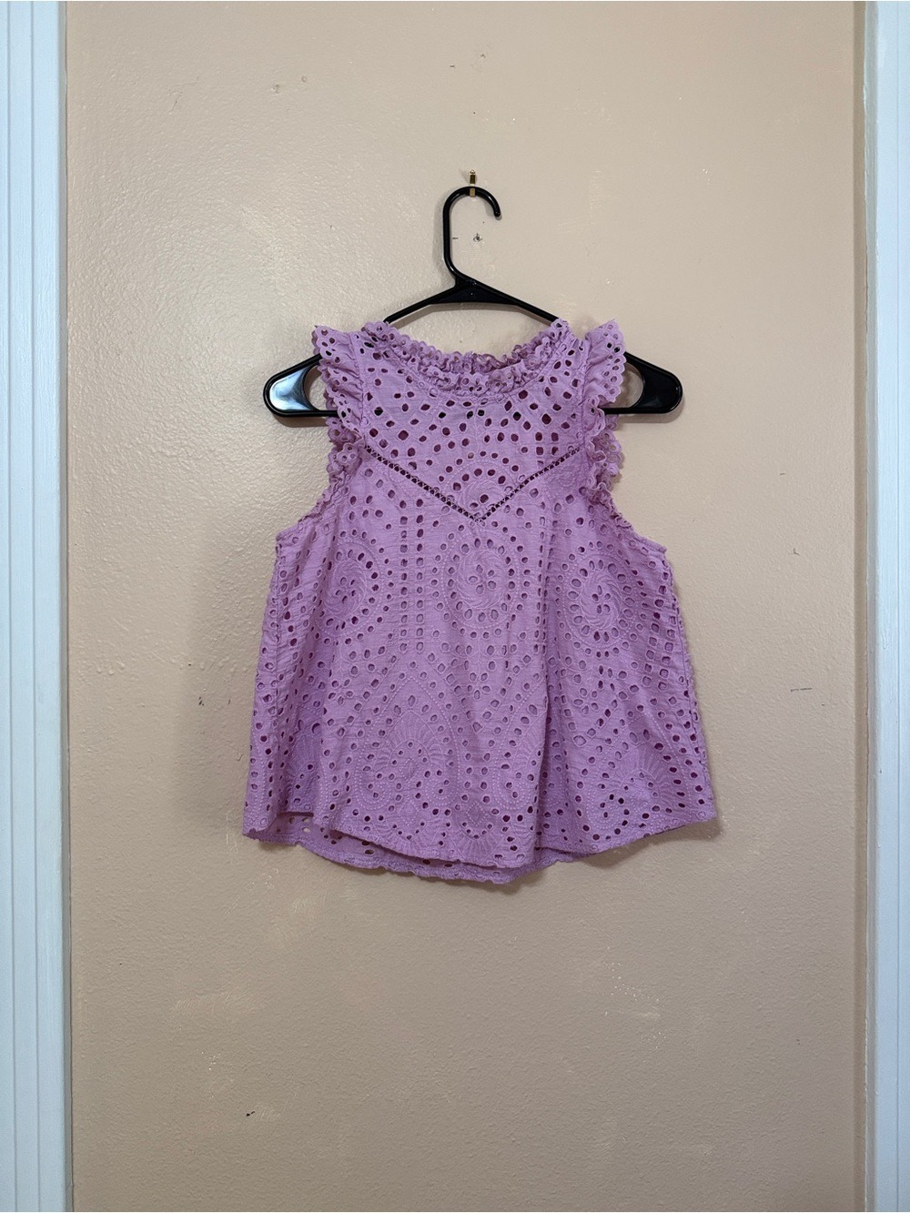 Gypsy and Gold Purple Eyelet Lace Sleeveless Top, Size S - Picture 3 of 10